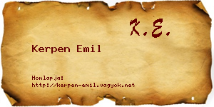 Kerpen Emil névjegykártya